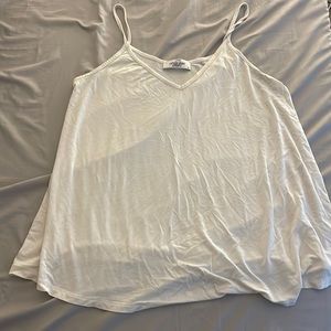 CJLA Spaghetti Strap White Flowy Tank
